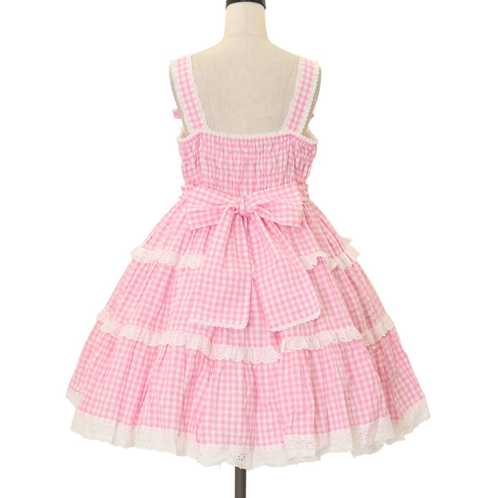 USED】肩リボンジャンパースカート（ギンガム） | Angelic Pretty