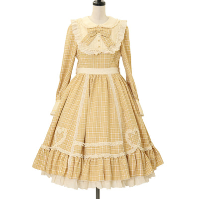 塩*様 シーソルトマキアート デニムチェック リボンワンピース ダークブルー シーソルトマキアート デニムチェック リボンワンピース | HoshibakoWorks