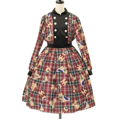 USED】クロスアーチカトリーヌワンピース(5分袖/黒×青) | Moi-même