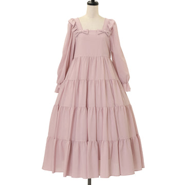 USED】【Mサイズ】フローラツイルチェックドレス（ネイビー×ホワイト