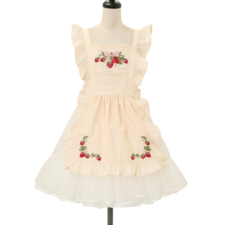USED】【axes femme kawaii/Mサイズ】クラシックベリー刺繍エプロン 