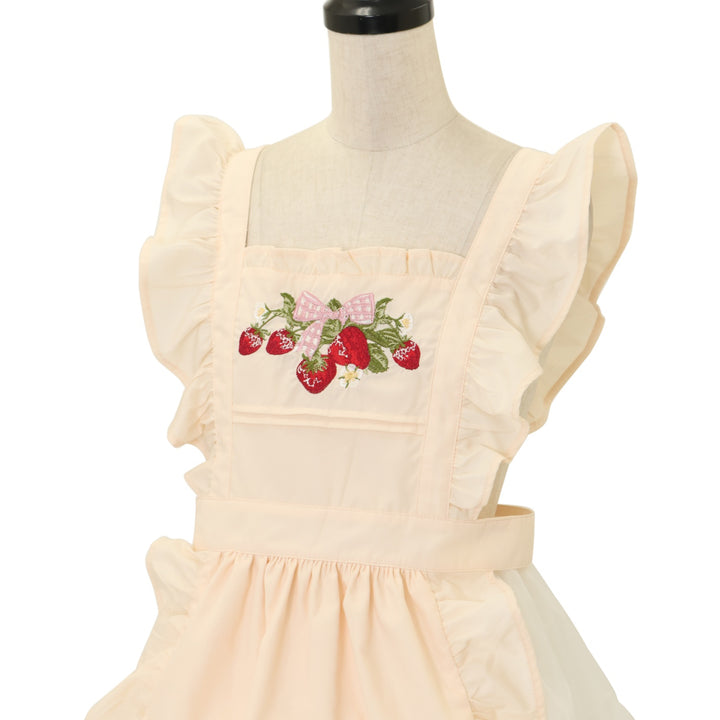 USED】【axes femme kawaii/Mサイズ】クラシックベリー刺繍エプロン