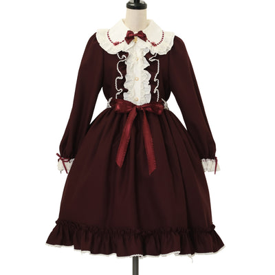 USED】旅立ちのブーケと希望の窓柄ジャンパースカートⅡ（渋ピンク