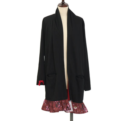 USED】H.Jelly ストライプフリルダブルレースアップカーディガン | h