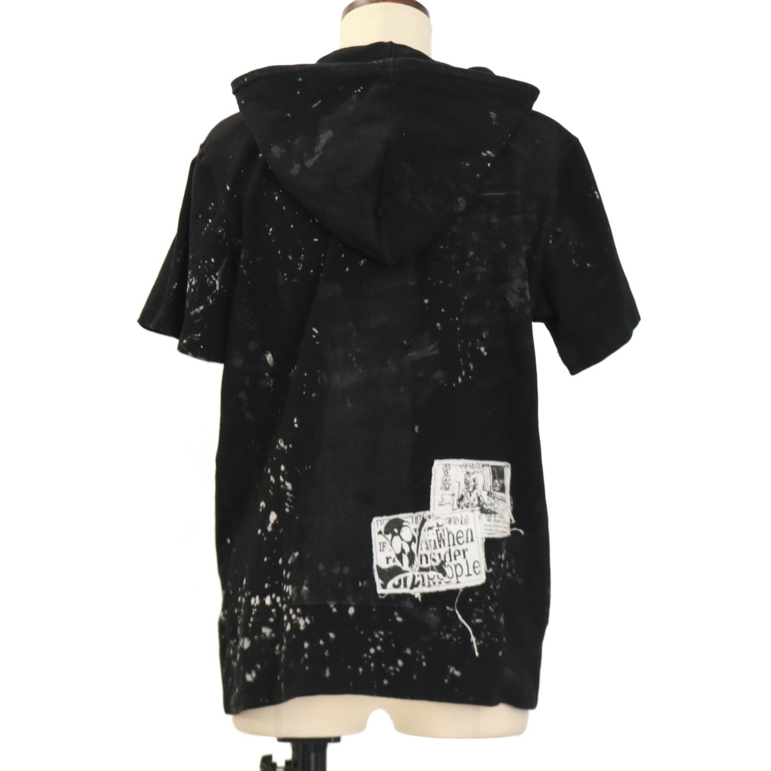 Koju　h.NAOTO ANARCHY エイチナオト パーカー H. Anarchyism For Plus H. Naoto Black Embroidered Lace Up Hoodie