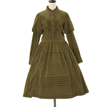 USED】【Mサイズ】フローラツイルチェックドレス（ネイビー×ホワイト