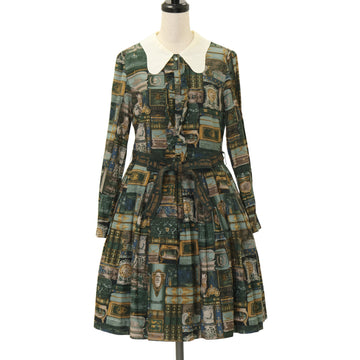 最終値下げ マリアピピ フローラツイルチェックドレス ホワイト×ネイビー USED】【Mサイズ】フローラツイルチェックドレス（ネイビー×ホワイト