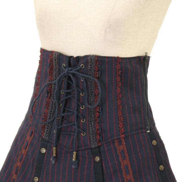 USED】ONESTE 薔薇刺繍ストライプオーバースカート | Ozz On