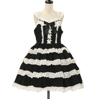 USED】オーナメントジャガード庭園ワンピース（黒×オフ白） | BABY