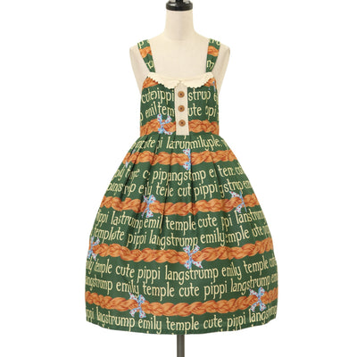 USED】お花飾りレースクロスベロアワンピース | Emily Temple cute