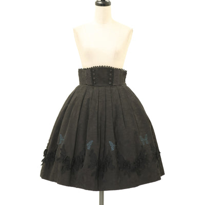 USED】【Mサイズ】フロッキープリントタックスカート | Moi-même