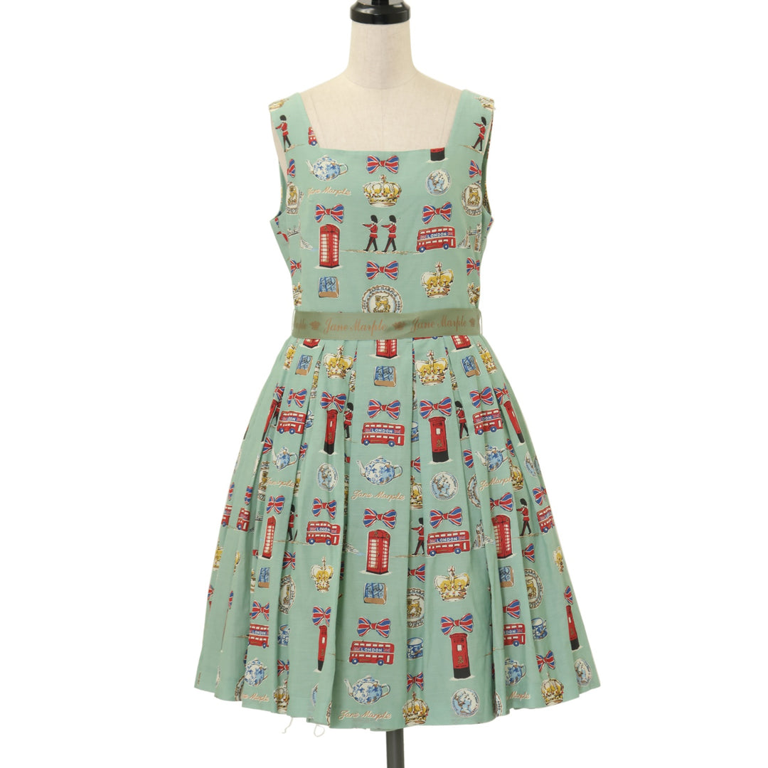 USED】Londonプリントのスクエアドレス| Jane Marple Wunderwelt