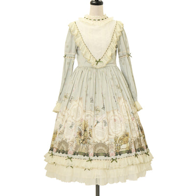 USED】【Mサイズ】フローラツイルチェックドレス（ネイビー×ホワイト