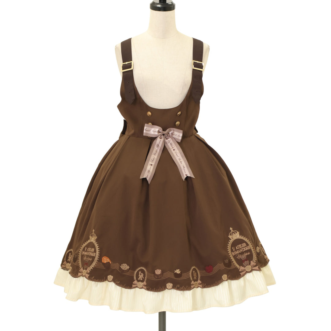 ハンドメイド　トールペイント　キャンバス　茶系 USED】BonBonChocolatジャンパースカート | Amavel | ロリータ