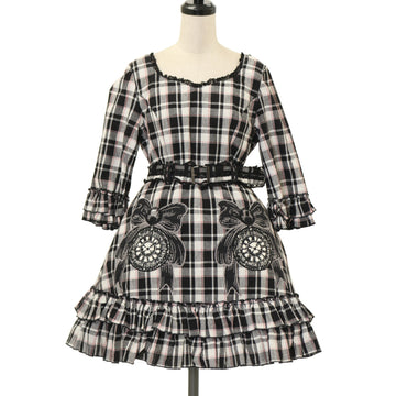 USED】カメオタイ付きクラシカルバッスルリボンワンピース +レイヤード