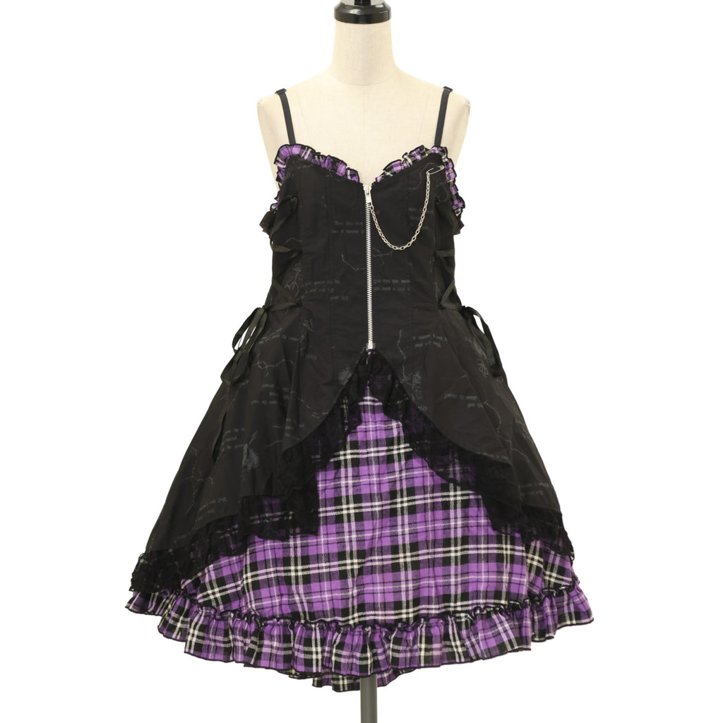 USED】H.Jelly タータンチェック切替ジャンパースカート | h.NAOTO USED】H.Jelly タータンチェック切替ジャンパースカート | h.NAOTO
