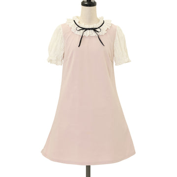 USED】カメオタイ付きクラシカルバッスルリボンワンピース +レイヤード