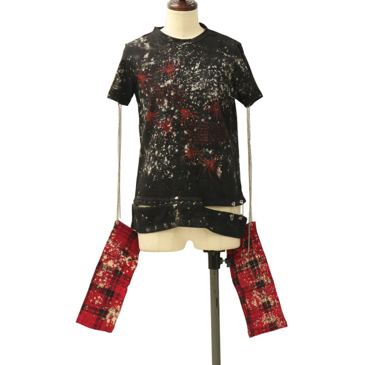 USED】ANARCHY 蜘蛛ペインティング付け袖Tシャツ | h.NAOTO Wunderwelt