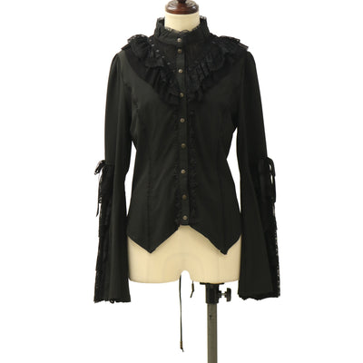 USED】croce 薔薇刺繍ケミカルレース編み上げカットソー | Ozz On