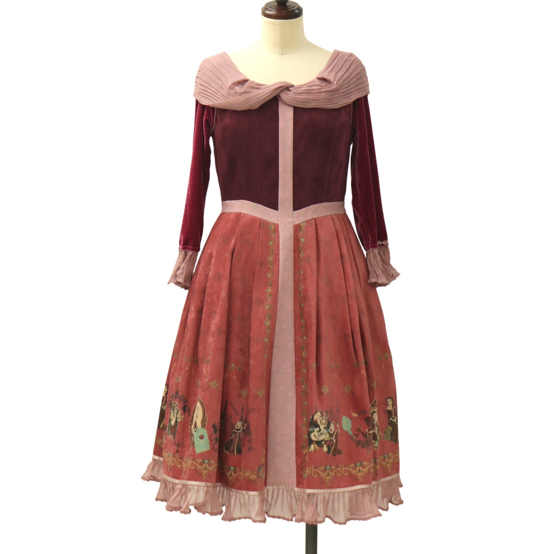 USED】【Disney/サイズ2】Something Thereワンピース+ベロアトップス