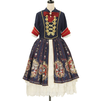 USED】【Lサイズ】野に咲く薔薇のワンピース（ダスティパープル×生成