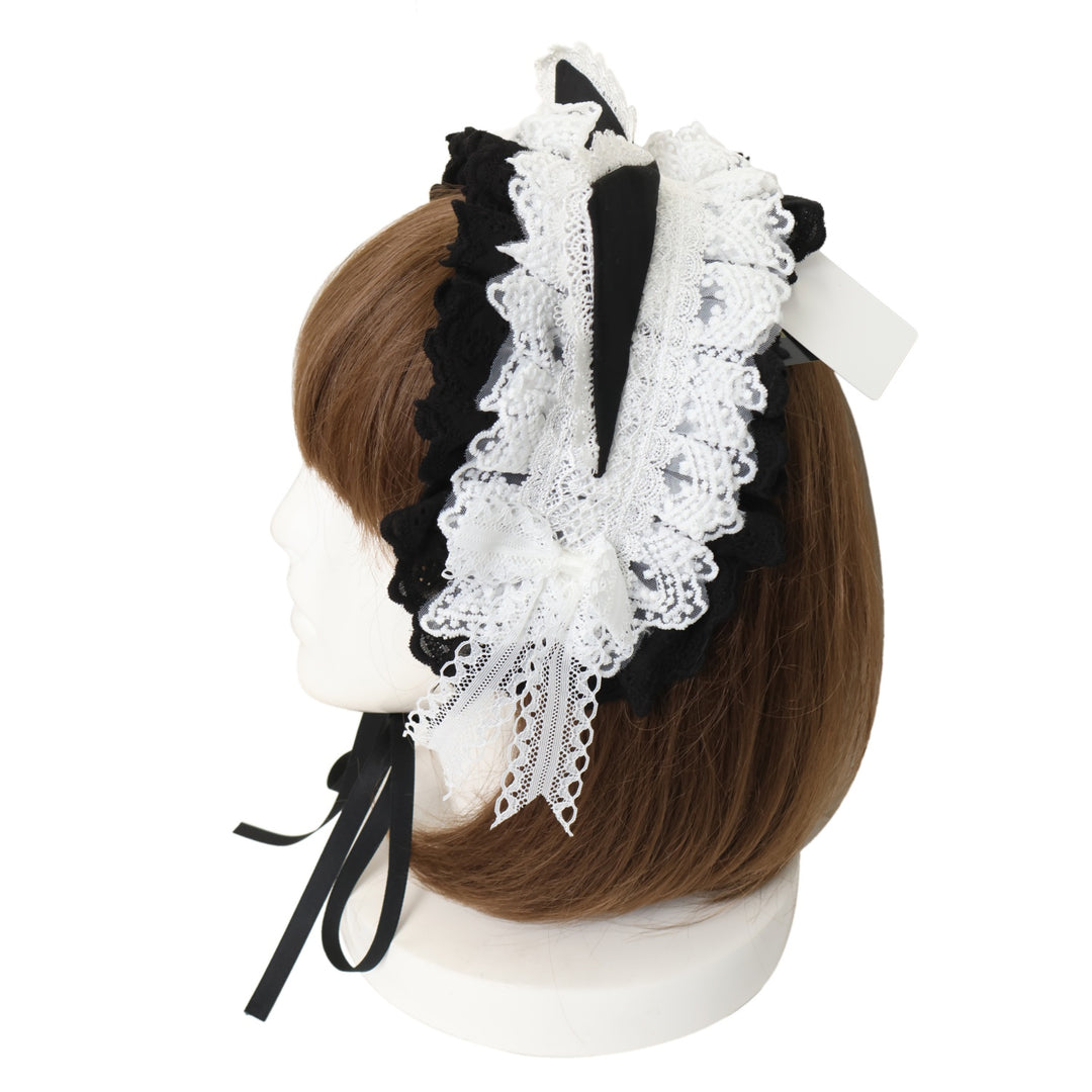 USED】Mimi de Chat Lace Headdress（ブラック×ホワイト） | ATELIER
