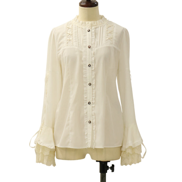 USED】【axes femme kawaii/Mサイズ】リボンブローチ付姫袖ブラウス