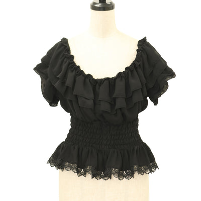 USED】【DARK RED RUM/H.Jelly】クラッシュレイヤードブラウス | h