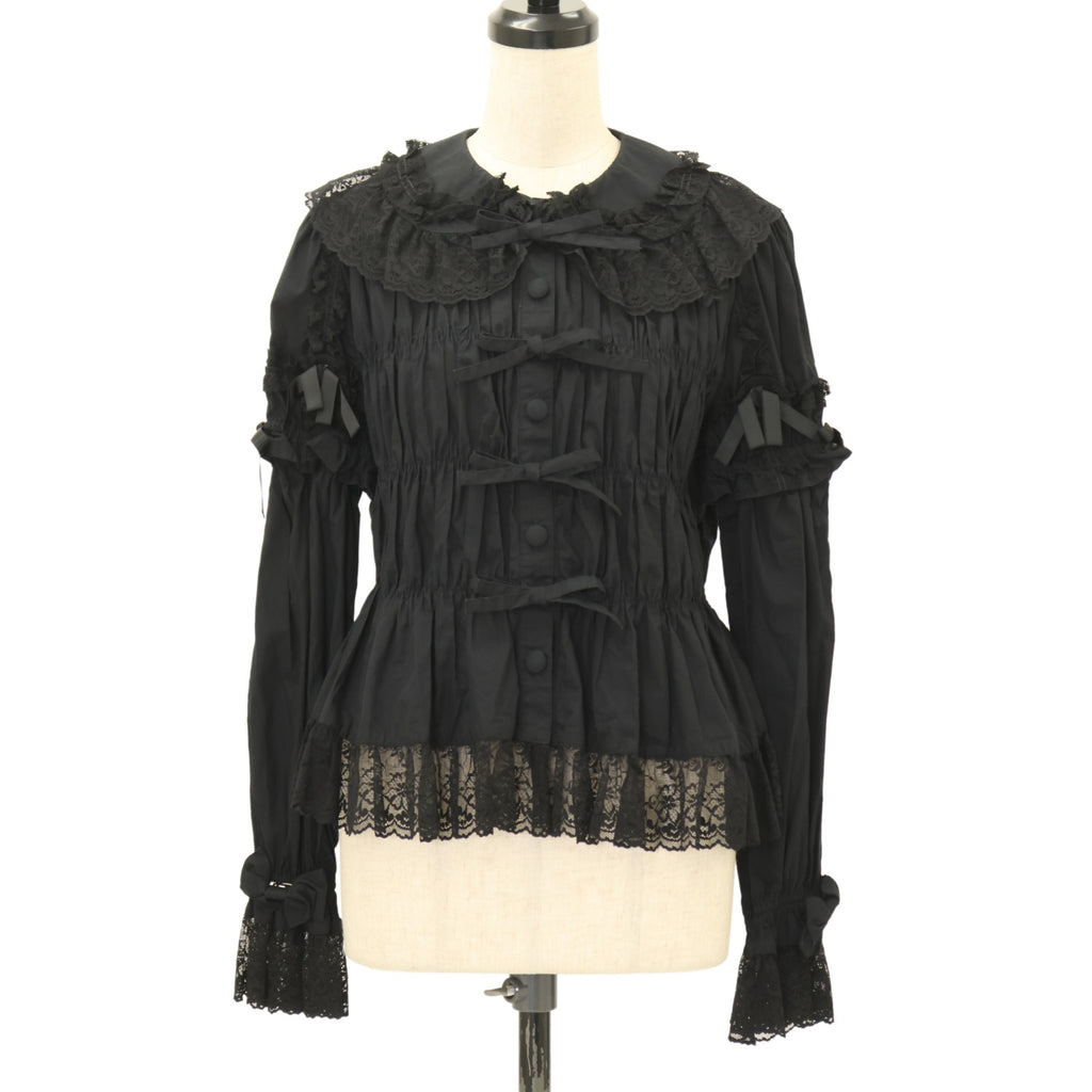 中古】Metamorphose レース付き長袖ブラウス