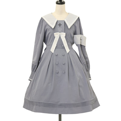 USED】カメオタイ付きクラシカルバッスルリボンワンピース +レイヤード