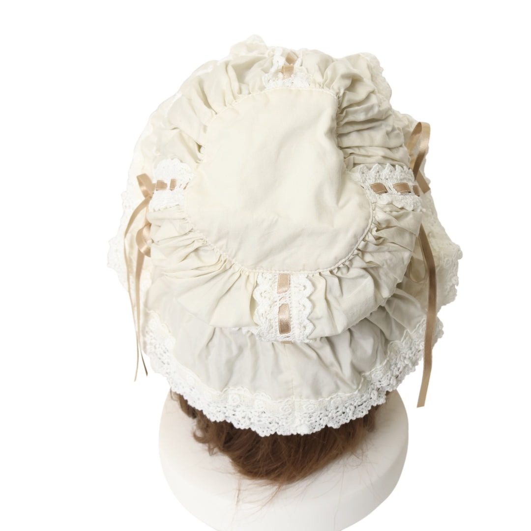 USED】フリルメイドキャップ（生成り×ゴールドベージュ） | ALICE and