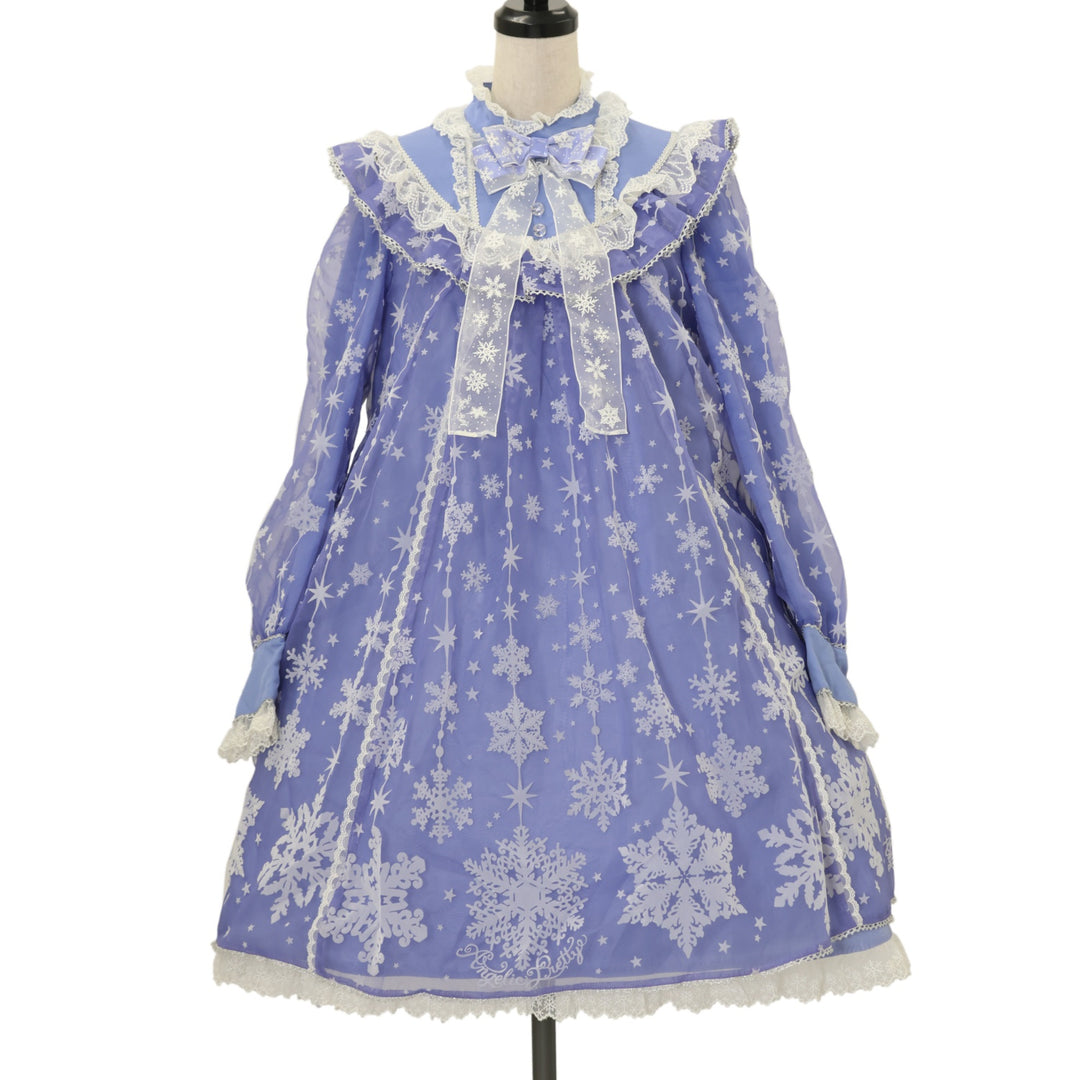 アンジェリックプリティ　雪柄　ワンピース　ブルー USED】Jewelry Snowワンピース | Angelic Pretty | ロリータ ゴスロリ