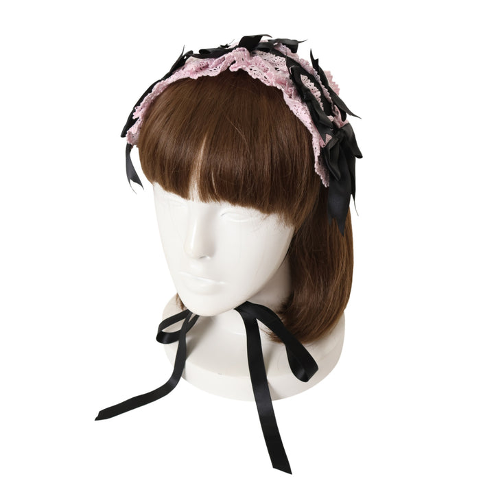 USED】Ribbon ribbon bloomsヘッドドレス（ブラック×ピンク） | BABY