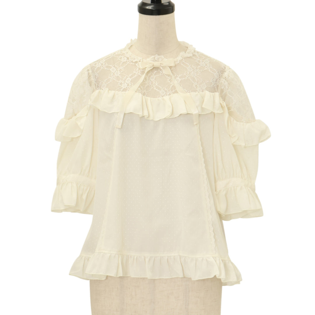 今日だけ価格Angelic pretty ブラウス USED】Lacy Frill半袖ブラウス | Angelic Pretty | ロリータ ゴスロリ