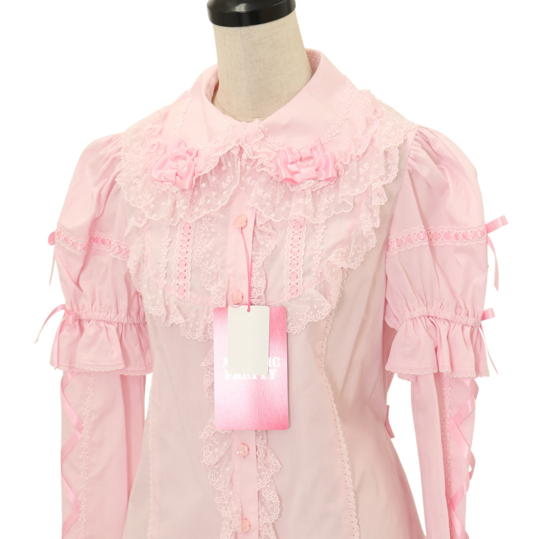 USED】おめかしはしごレース付け袖ブラウス | Angelic Pretty 
