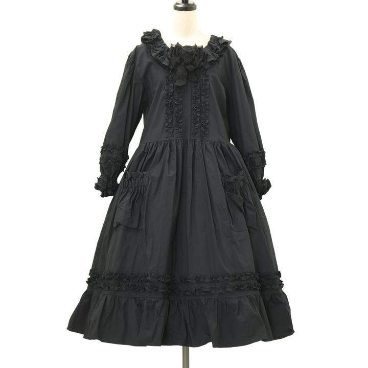 USED】【MOMOKO HOUSE】ギャザーフリル長袖ワンピース | その他