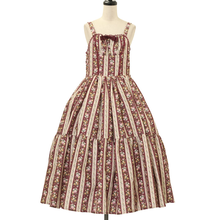 USED】【axes femme kawaii/Mサイズ】ストライプローズ柄ジャンスカ