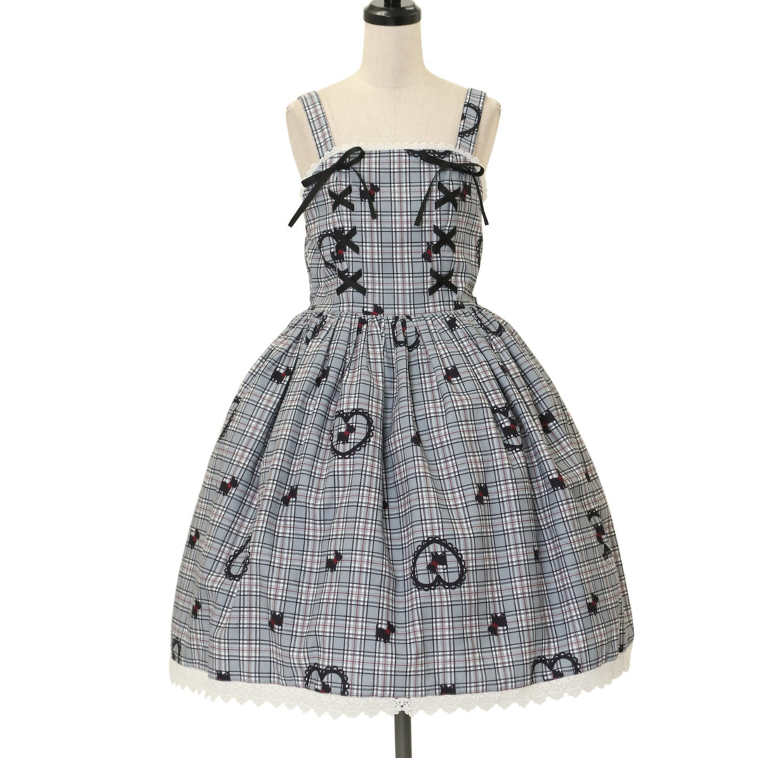 USED】【axes femme kawaii/Mサイズ】おさんぽテリア柄ジャンスカ