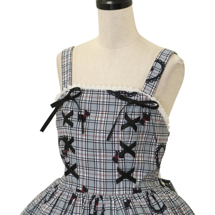 axes femme kawaii★おさんぽテリア柄ジャンスカ USED】【axes femme kawaii/Mサイズ】おさんぽテリア柄ジャンスカ