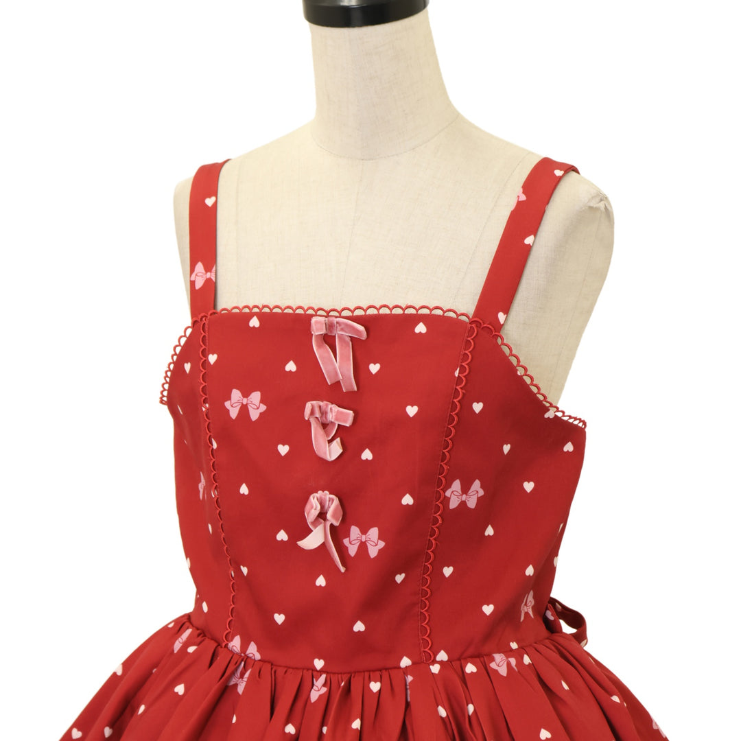 USED】【axes femme kawaii/Mサイズ】ハートドット柄ジャンスカ