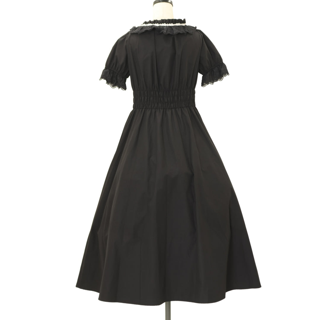 USED】逆十字綿レース前あきワンピース(Black×White) | Moi-même