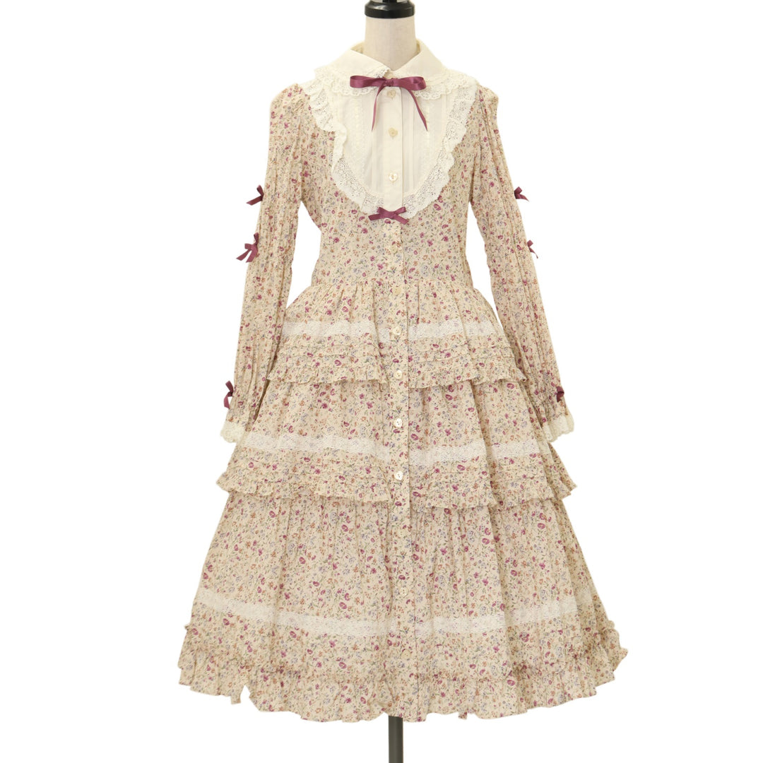 イノセントワールド コッツウォルズの花々ワンピース USED】【Lサイズ】コッツウォルズの花々ワンピース(ラベンダーピンク