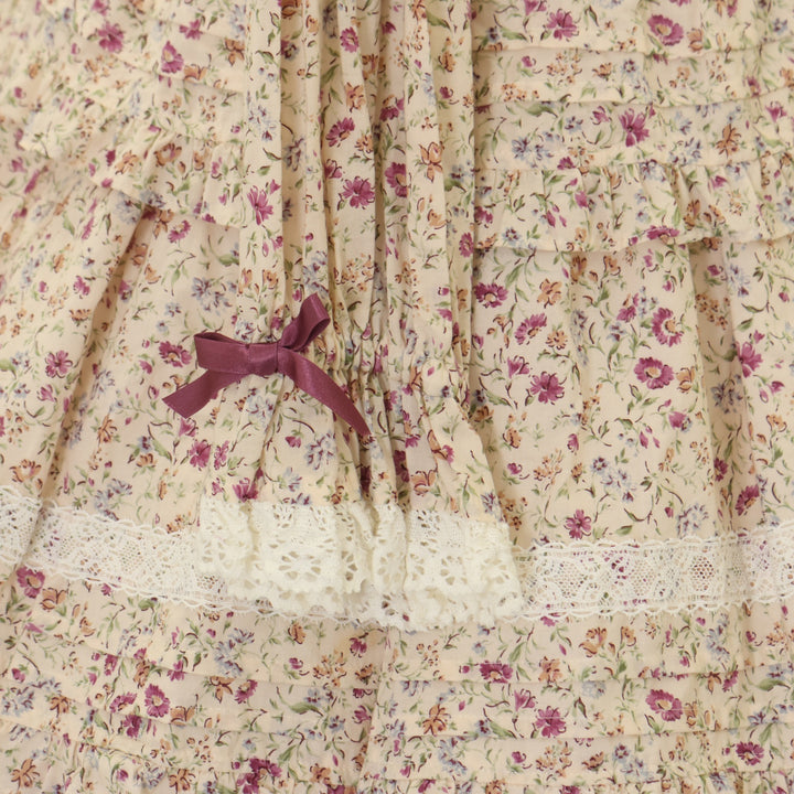 USED】【Lサイズ】コッツウォルズの花々ワンピース(ラベンダーピンク