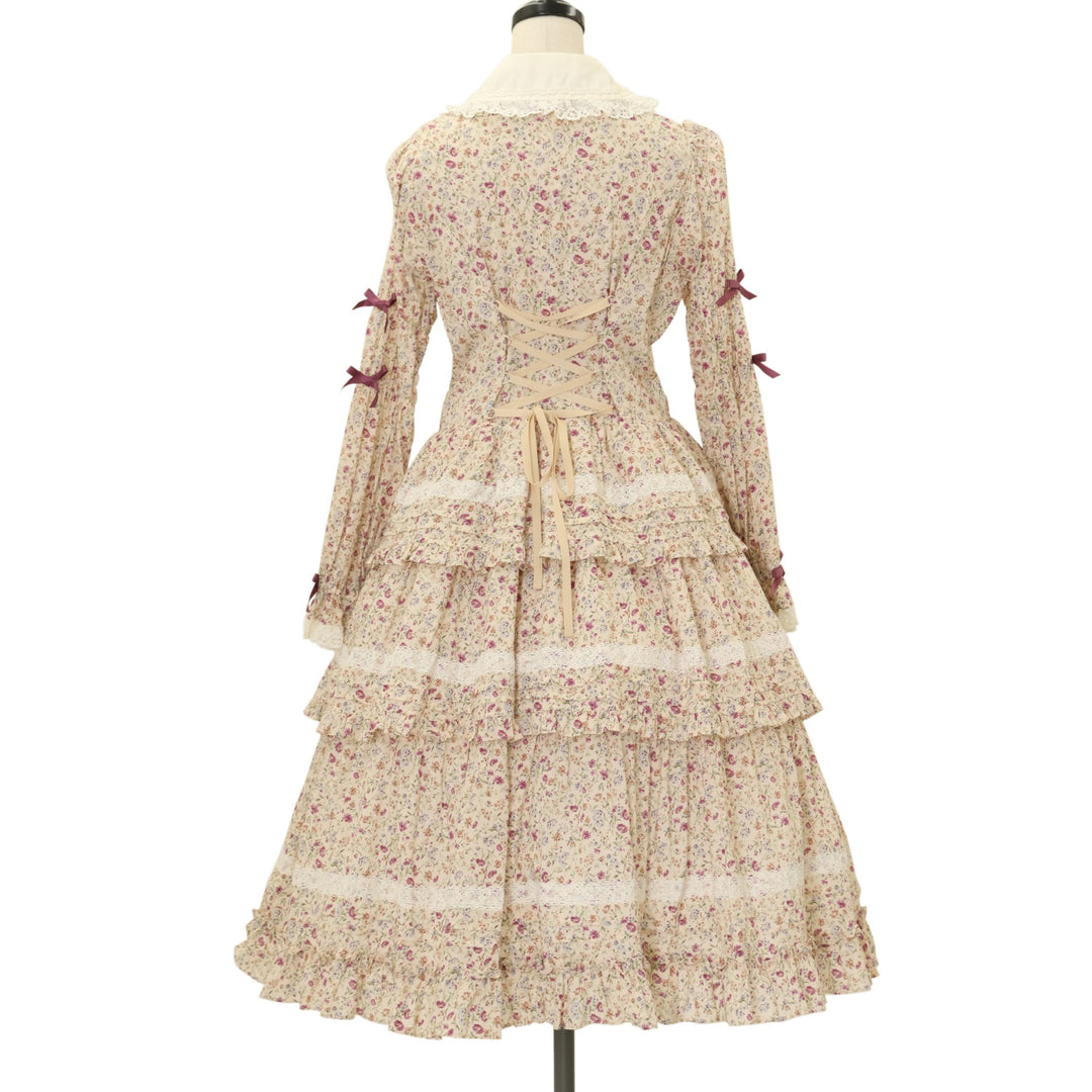 コッツウォルズの花々ワンピース USED】【Lサイズ】コッツウォルズの花々ワンピース(ラベンダーピンク