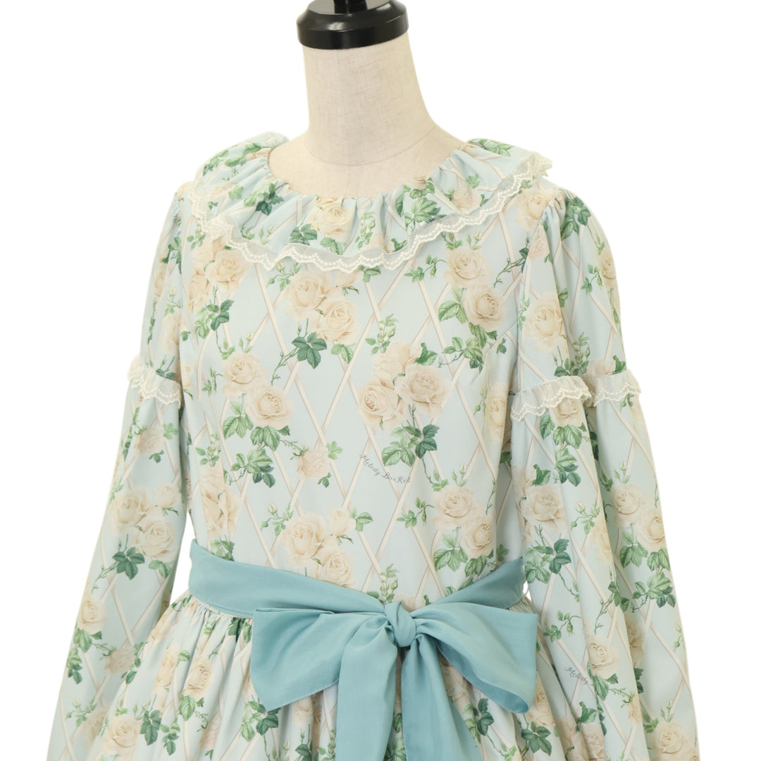 USED】【Mサイズ】Rose gardenフリルカラーワンピース | Melody BasKet