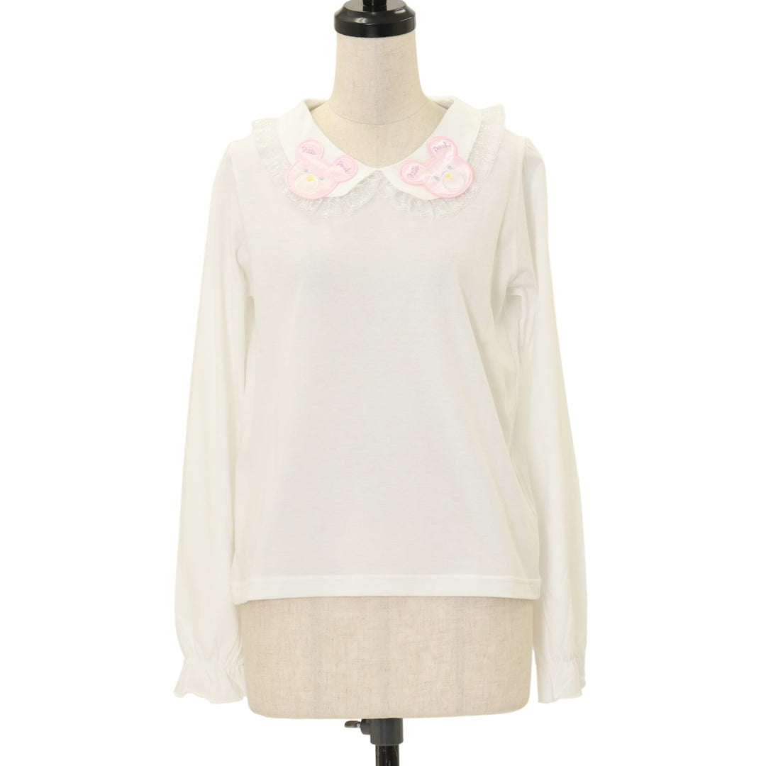 USED】ワッペン丸襟カットソー＜ピンクくま＞ | Nile Perch Wunderwelt
