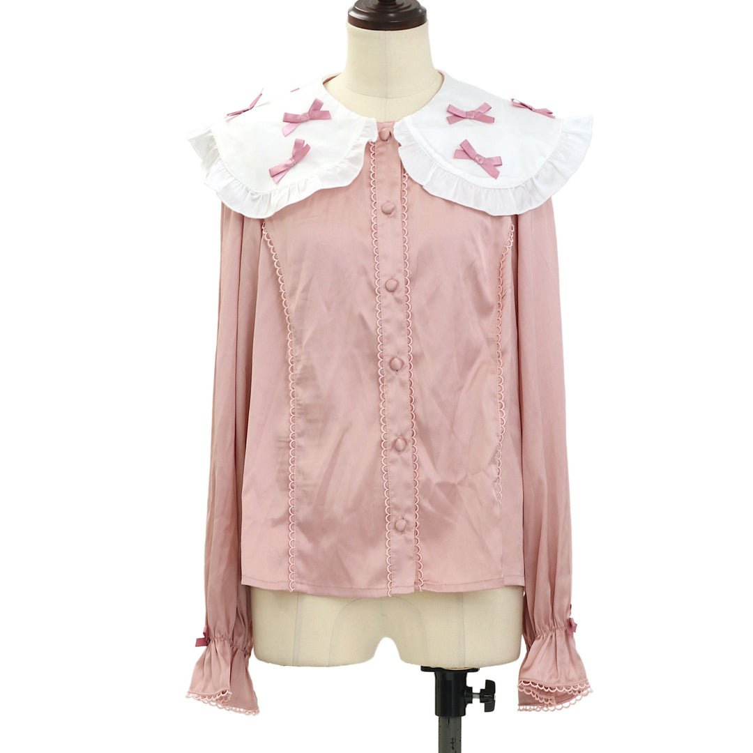 USED】【axes femme kawaii/Mサイズ】プチリボン配色ブラウス 