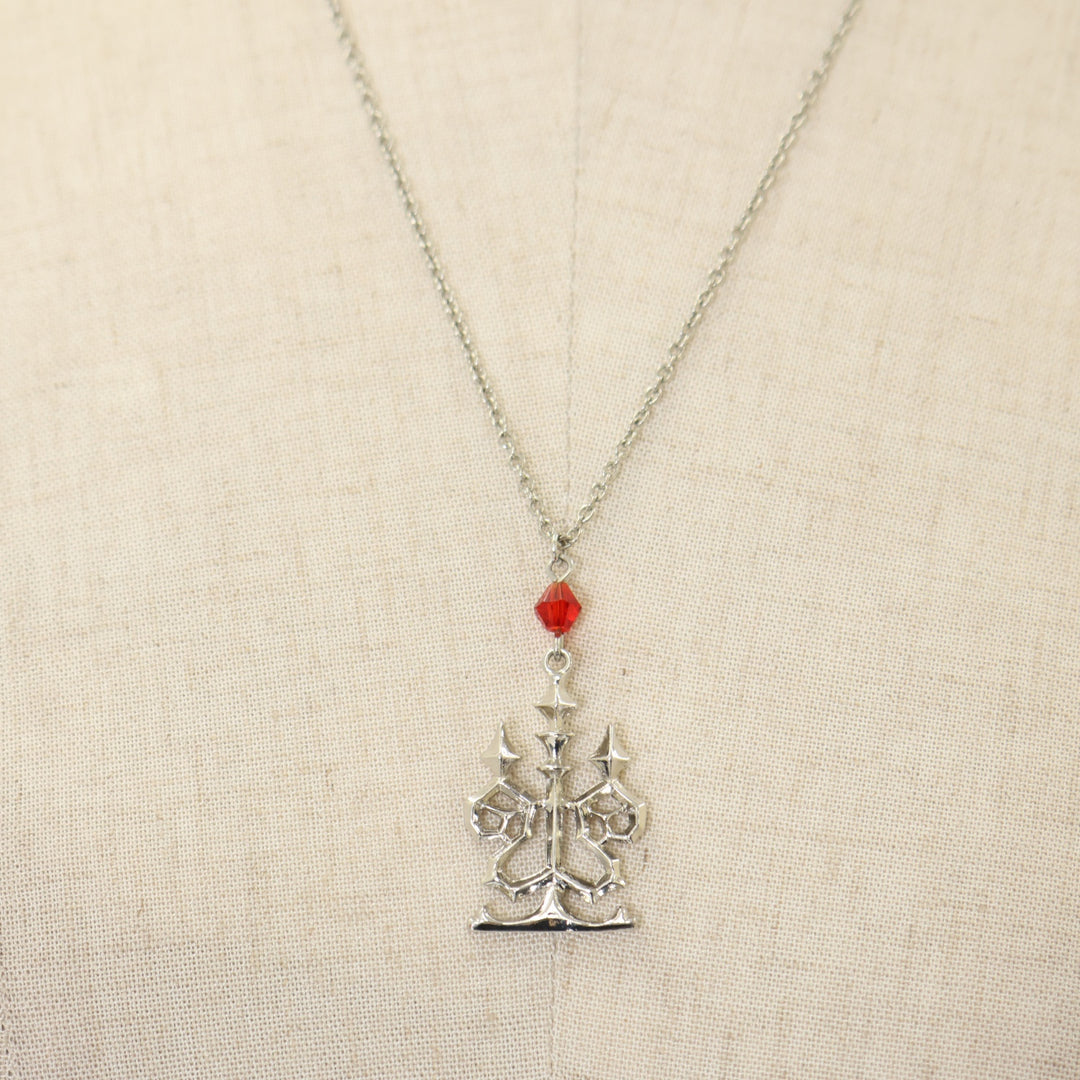 USED】燭台クリスタルネックレス（silver x red） | Moi-même-Moitié