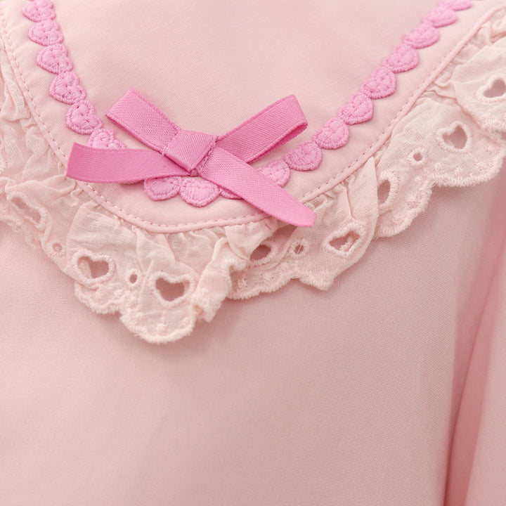 USED】【axes femme kawaii/Mサイズ】梯子レース半袖ブラウス 