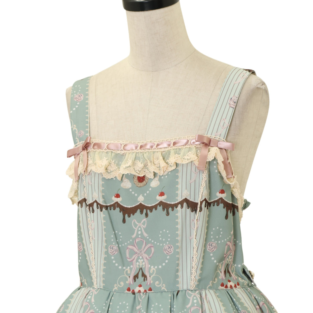 USED】【axes femme kawaii/Mサイズ】お菓子柄ジャンパースカート